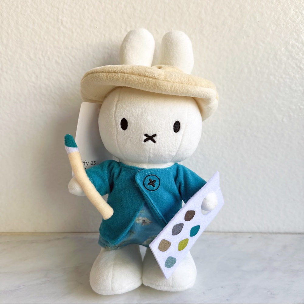 NWT Miffy as Van Gogh Artist plush Toy - Cream and Blue from Van Gogh Museum
